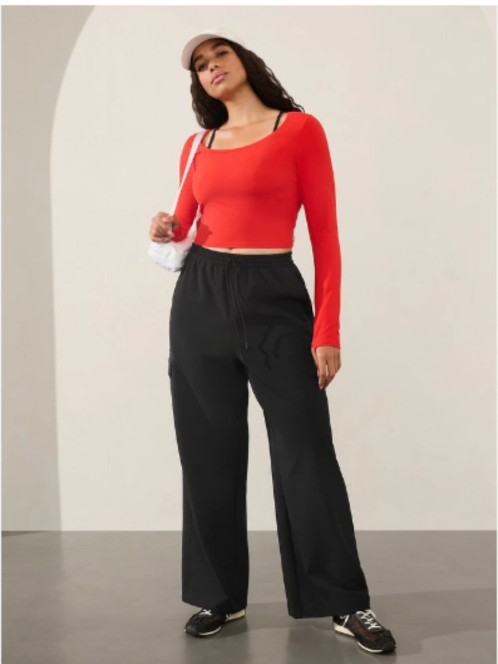 NEW Athleta Promenade Cargo Pants XL Black High Rise Wide Leg Travel Stretch